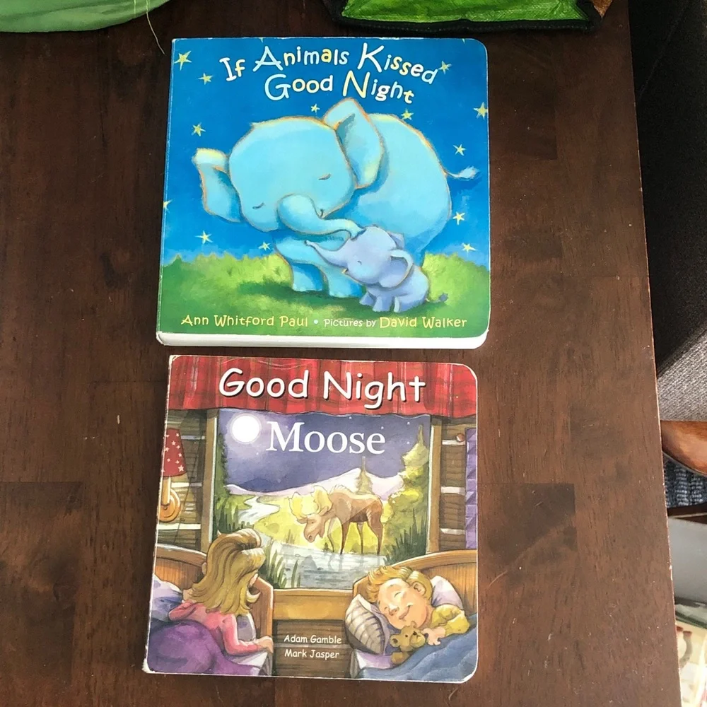 🎀🤍 Good Night Moose and If Animals Kissed Good Night Board Book Set
